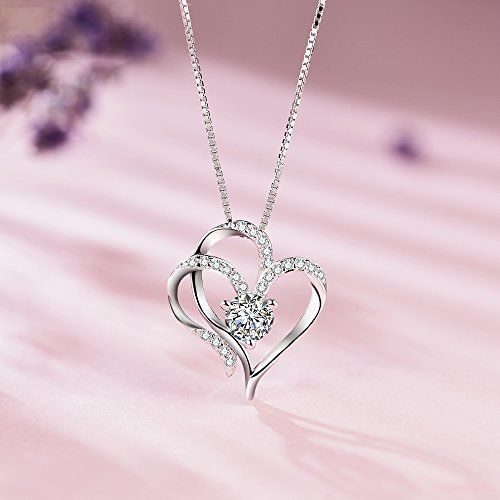 S. Whit Necklace Ladies Chain Silver 925 Eternal Love Open Heart