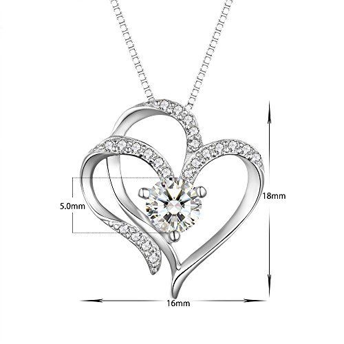S. Whit Necklace Ladies Chain Silver 925 Eternal Love Open Heart