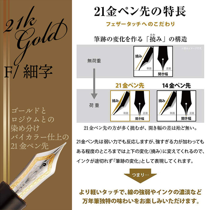 SAILOR Professional Gear Silver Fountain Pen Black F 11-2037-220