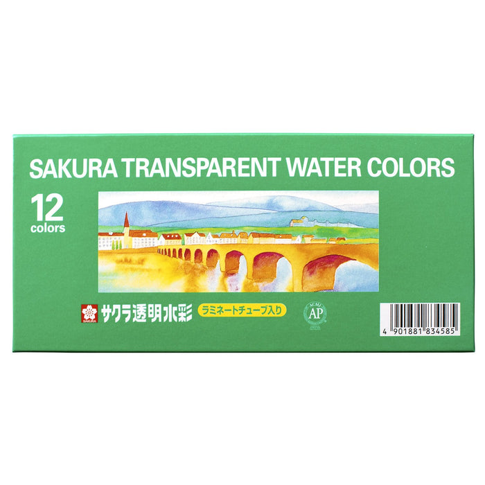 Sakura Crepas Japan Paint Transparent Watercolor 12 Color Set Ow12