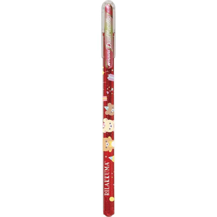 San-X Rilakkuma Dual Metallic Blossom Pink Ballpoint Pen with Glitter Ink
