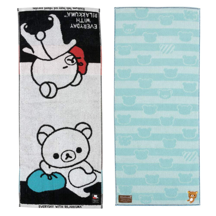 San-X Rilakkuma Black Face Towel Premium Quality Size Cm17201