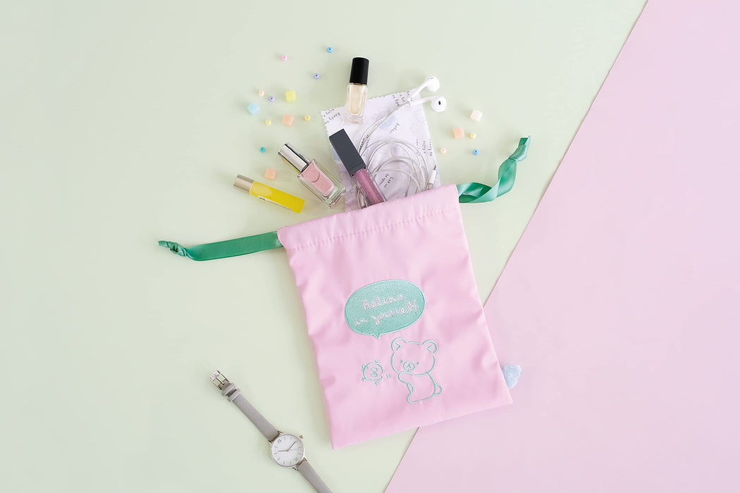 San-X Rilakkuma Message Series Drawstring Bag Perfect for Everyday Use