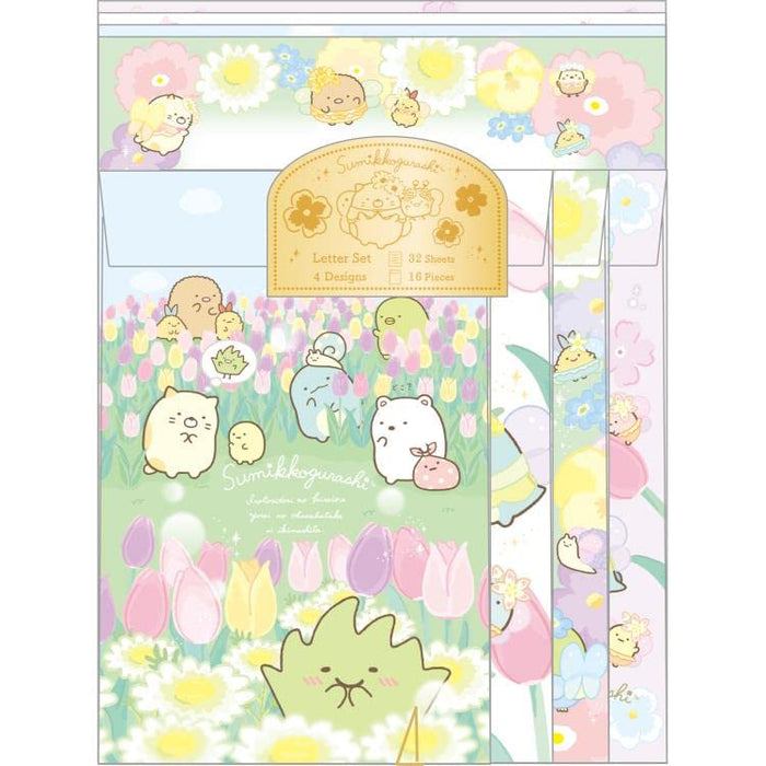 San-X Sumikko Gurashi Japon Enveloppes de papeterie 4 types Lh78101 Zasso Yosei Flower Garden