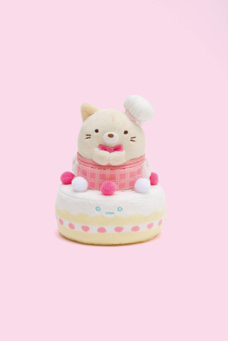 SAN-X Sumikko Gurashi Oshigoto-Gokko Series Hand Sized Plush Doll Set Cake And Neko Cake Shop