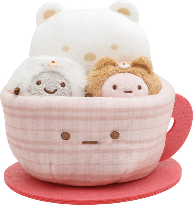 San-X Sumikkogurashi Home Bear Cafe Sheen Plush Toy with Cup and Saucer Mf87801