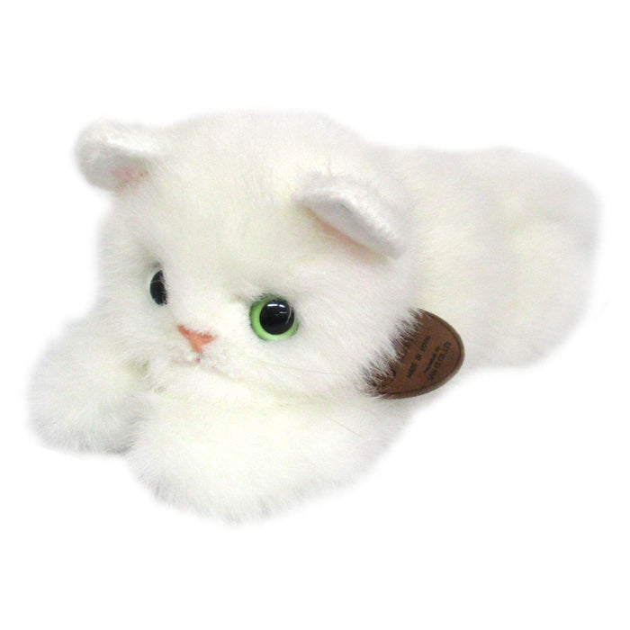 Sanei Boeki Nesoberi Cat White Crawling Plush W10xD22xH11cm