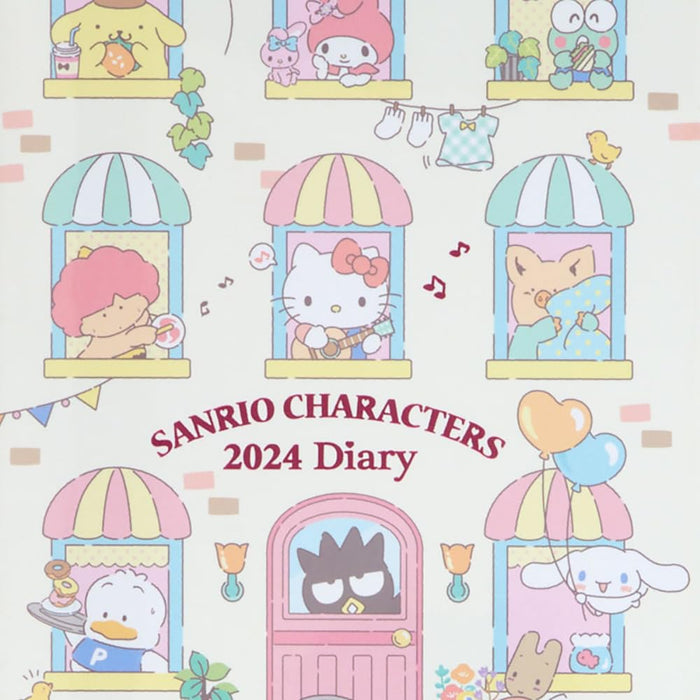 Sanrio 2024 704334 Japanese Sanrio Characters B6 Block Type Diary