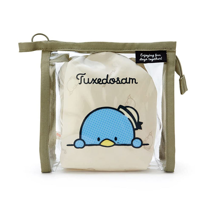 Sanrio 340634 Clear Pouch With Tuxedosam Drawstring Simple Design - Tuxedosam Drawstring Clear Pouch