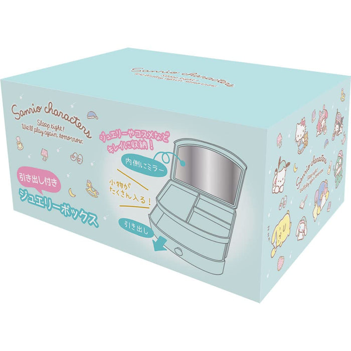 Sanrio Characters Jewelry Box Blue 2-Drawer Type With Mirror Onemu Sr-5542214On