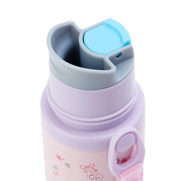Sanrio Children&S Water Bottle 380Ml Direct Drink With One-Touch Cup 2Way Stainless Steel Bottle My Melody My Melody (Ballet) Heat Insulation Cold Insulation With Shoulder String Girl Character Sanrio