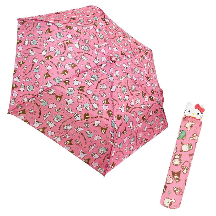 J'S PLANNING - Sanrio Character Die-Cut Folding Umbrella 'Hello Kitty' - Pink