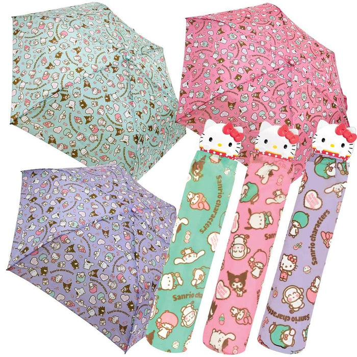 J'S PLANNING - Sanrio Character Die-Cut Folding Umbrella 'Hello Kitty' - Pink