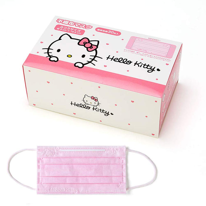 Sanrio Mask Non-Woven Fabric 30 Sheets For Adults Hello Kitty Kitty-Chan Hello Kitty Pleated Type Individually Wrapped Character 161713 Sanrio