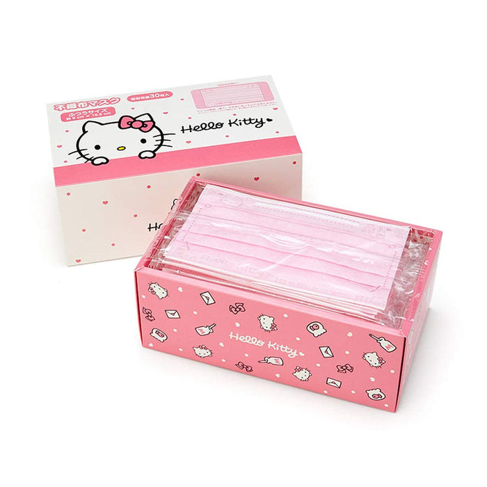 Sanrio Mask Non-Woven Fabric 30 Sheets For Adults Hello Kitty Kitty-Chan Hello Kitty Pleated Type Individually Wrapped Character 161713 Sanrio