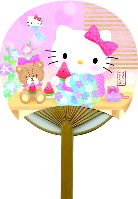 Sanrio Hello Kitty Kitty-Chan Bamboo Fan Greeting Card W/ Mini Card | Summer | Japan | Overseas Shipping Available