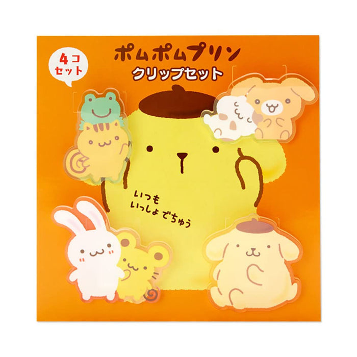 Sanrio Pom Pom Purin Clip Set (Team Pudding) 124389