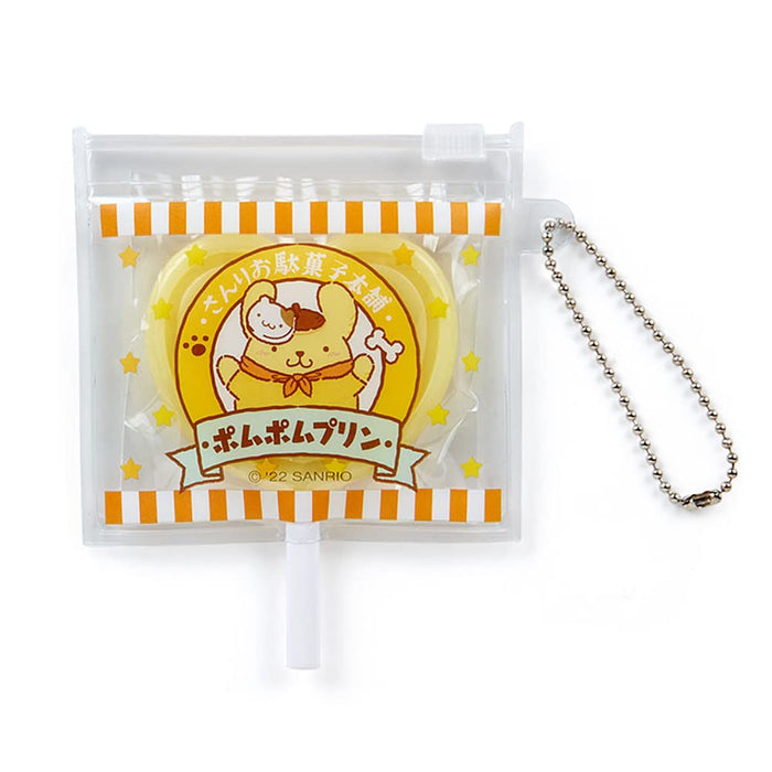 Sanrio Pompompurin Keychain Holder With Mirror For Quick Makeup - Key Holder From Japan