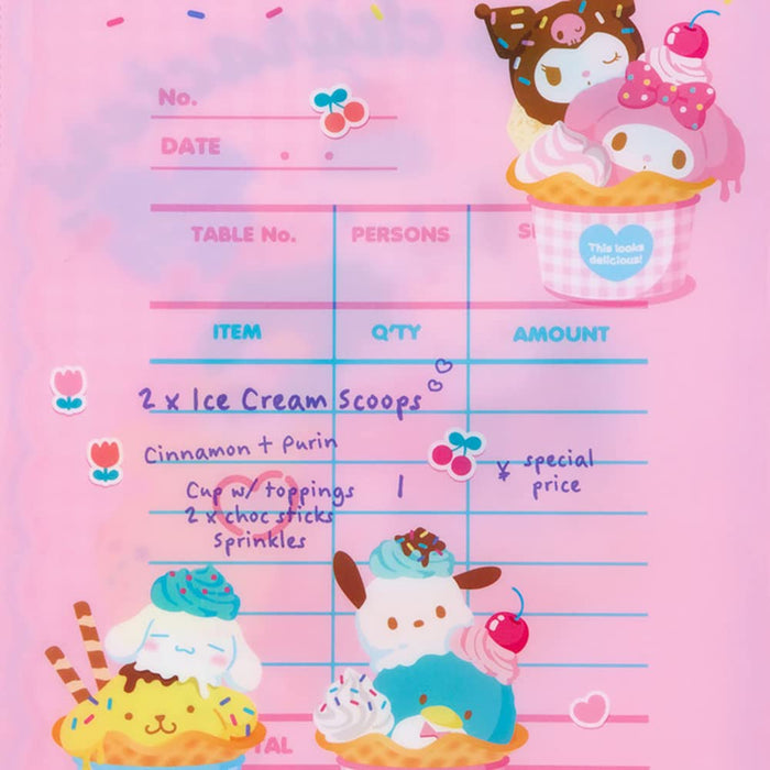 SANRIO Characters A4 Classeur transparent Salon de crème glacée