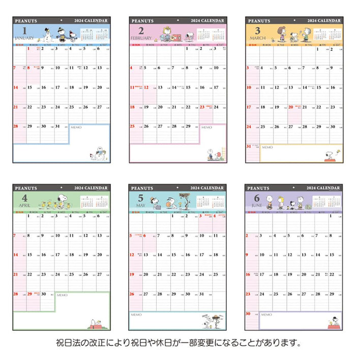 Sanrio Snoopy Schreibkalender 2024 Japan 702358