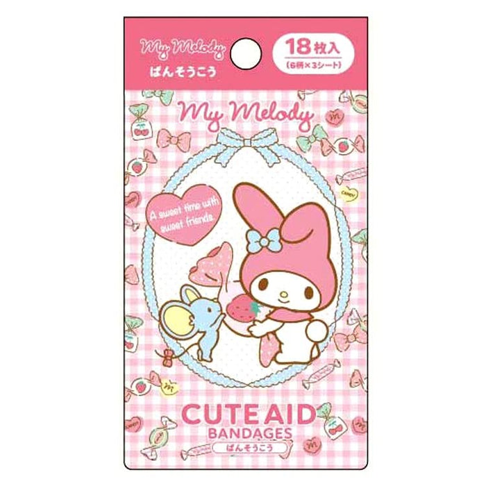 Santan My Melody Bandage 3 - 18Pcs Adhesive Plaster For Kids | Sanrio Japan