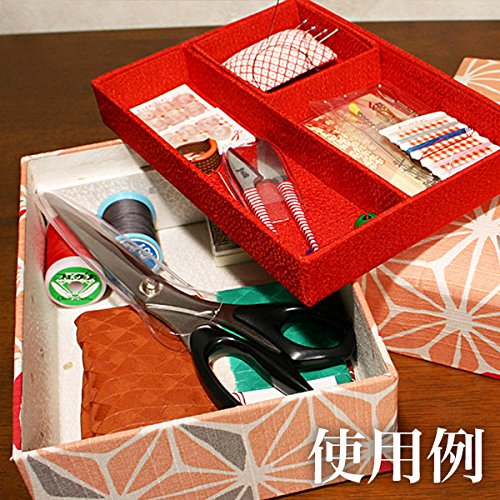 Kyoto Raku Sewing Box W/ Hook Floral Crepe Light Blue Japan