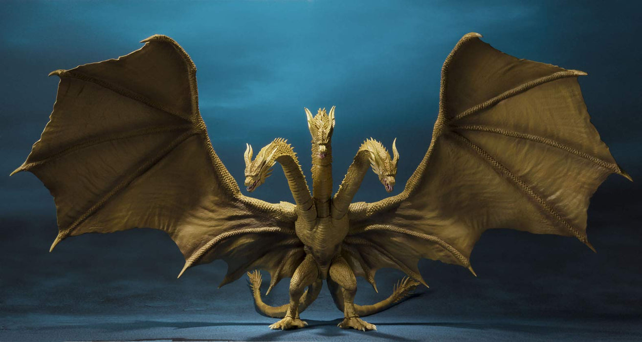 Sh Monster Arts Godzilla King Ghidorah (2019) Figurine peinte en PVC ABS d'environ 250 mm