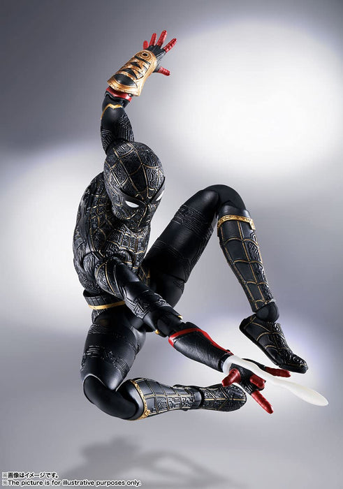 Shfiguarts Spider-Man [Black Gold Suit] (Spider-Man: No Way Home) About 150Mm Abs Pvc Painted Action Figure