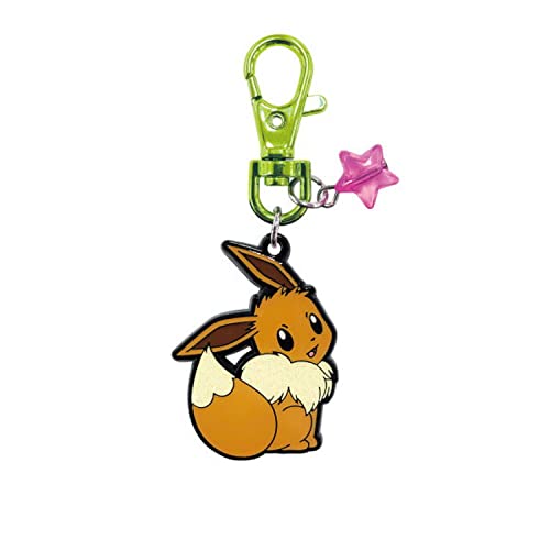 Sk Japan Pokemon Glitter Metal Key Chain Eevee 15023 Brown Small