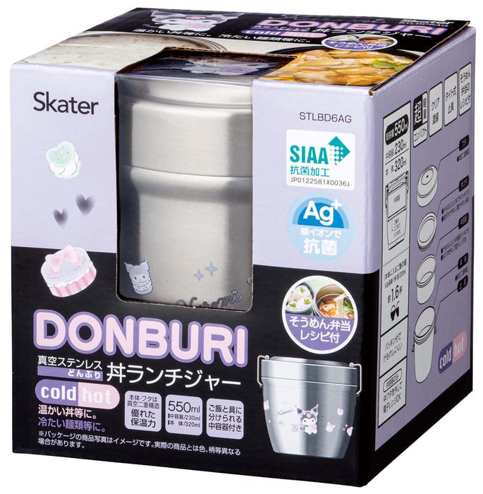Skater Insulated Bento Box Bowl Type Stainless Steel 550Ml Japan Kuromi Sanrio