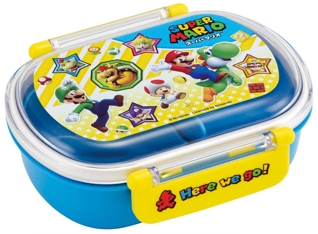 Skater Super Mario Antibacterial Tight Lunch Box 450ml