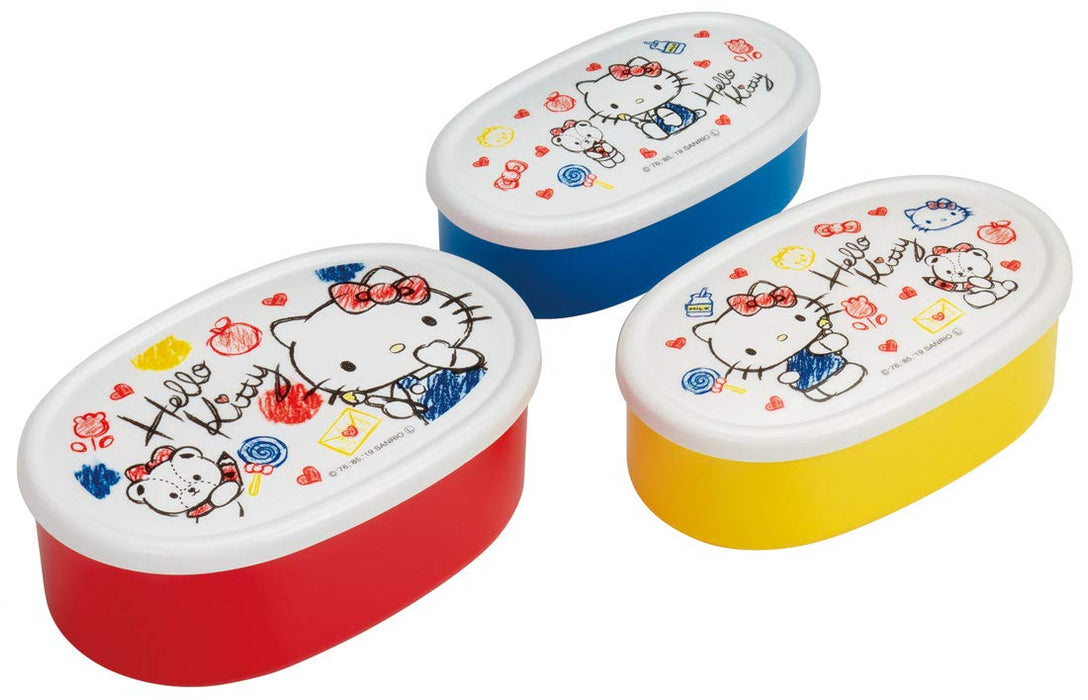 Skater Hello Kitty Bento Box Set De 3 860Ml Fabriqué Au Japon - Srs3S