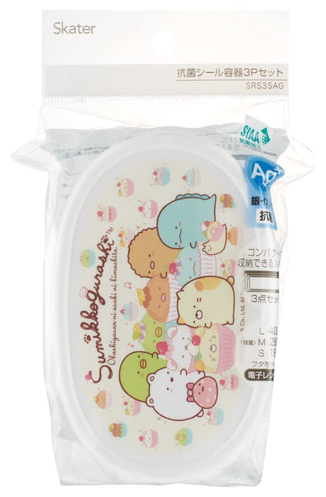 Skater Bento-Box Sumikko Gurashi Candy Store 860 ml 3er-Set versiegelte Behälter Vorratsbehälter Made in Japan Srs3Sag-A