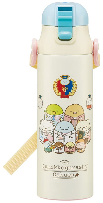 Skater Children&S 2Way Stainless Kids Water Bottle With Cup 580Ml Sumikko Gurashi Gakuen Girls Skdc6-A