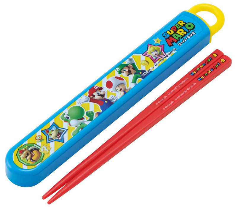 SKATER Super Mario Antibacterial Slide Chopstick Box Set