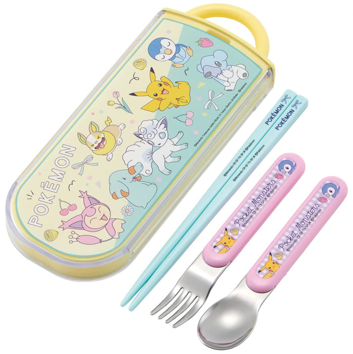 Skater Children&S Antibacterial Trio Set Chopsticks Spoon Fork Pokemon New Retro Made In Japan Tacc2Ag-A