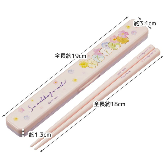SKATER Sumikko Gurashi Chopsticks With Case Flower