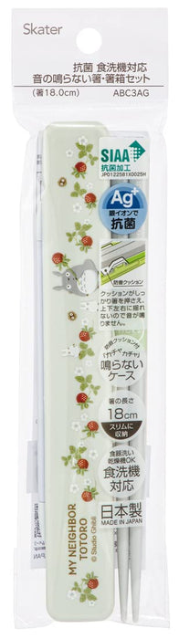 Skater 18cm My Neighbor Totoro Strawberry Studio Ghibli Antibacterial Chopsticks Set ABC3AG-A Made in Japan