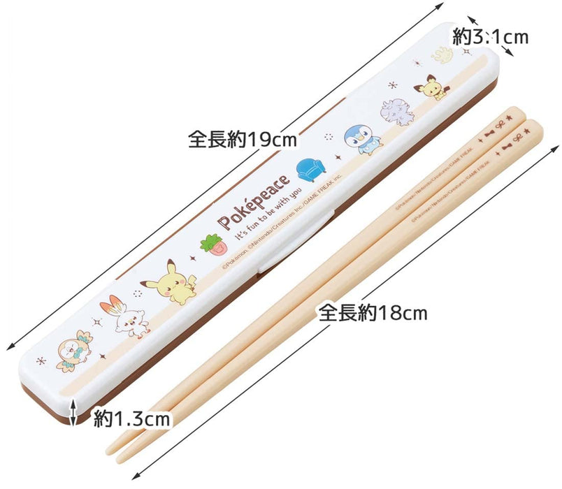 Skater 18cm Pokemon Poke Pieces Antibacterial Chopsticks Box Set Made in Japan ABC3AG-A