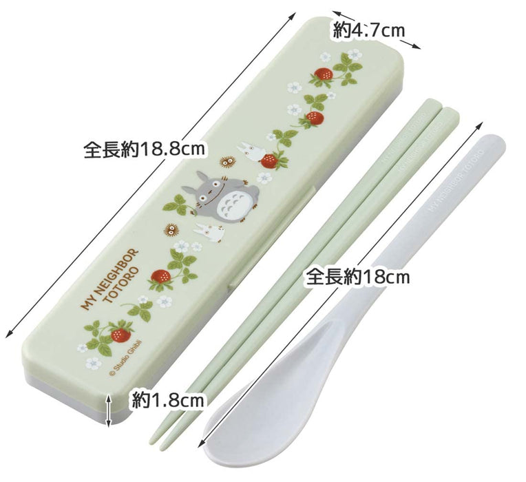 Skater Combi Set Chopsticks Spoon Set My Neighbor Totoro Wooden Strawberry 18Cm Antibacterial Adult Made In Japan Ccs3Saag-A