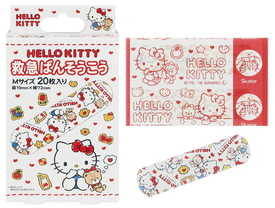 SKATER Lot de pansements de premiers secours Taille M Hello Kitty Cookie