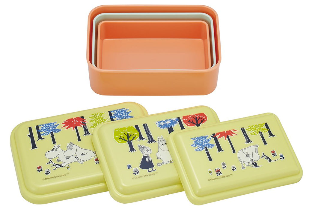 Skater Fluffy Seal Storage Container 3P Set Moomin Forest Japan