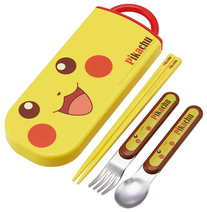 SKATER Pokemon Pikachu Trio Set Spook, Fork & Chopsticks
