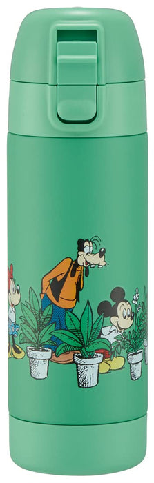 Skater 500ml Stainless Steel Water Bottle Mickey Mouse Green World