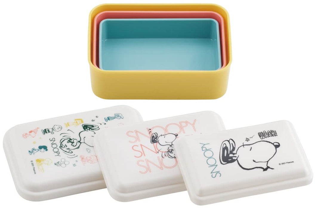 Skater Seal Antibacterial Storage Container 3P Set Peanuts Made In Japan - Awesome Snoopy Design