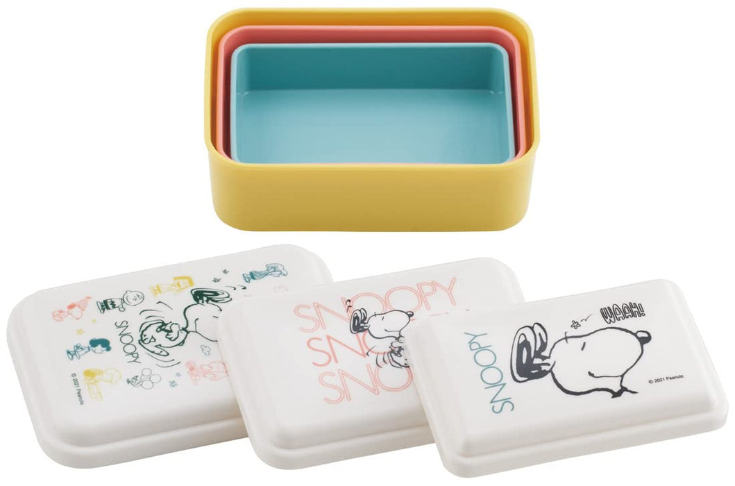 Skater Seal Conteneur de stockage antibactérien 3P Set Peanuts fabriqué au Japon - Superbe design Snoopy