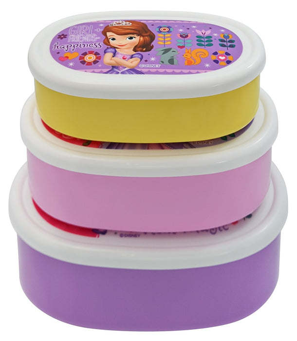 Skater Seal Storage Container 3P Set Sophia 17 Disney Made In Japan