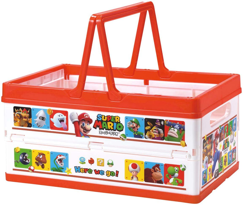 Skater Japan Folding Storage Case Basket Super Mario 38X25X19.5Cm 23 Bwot13-A