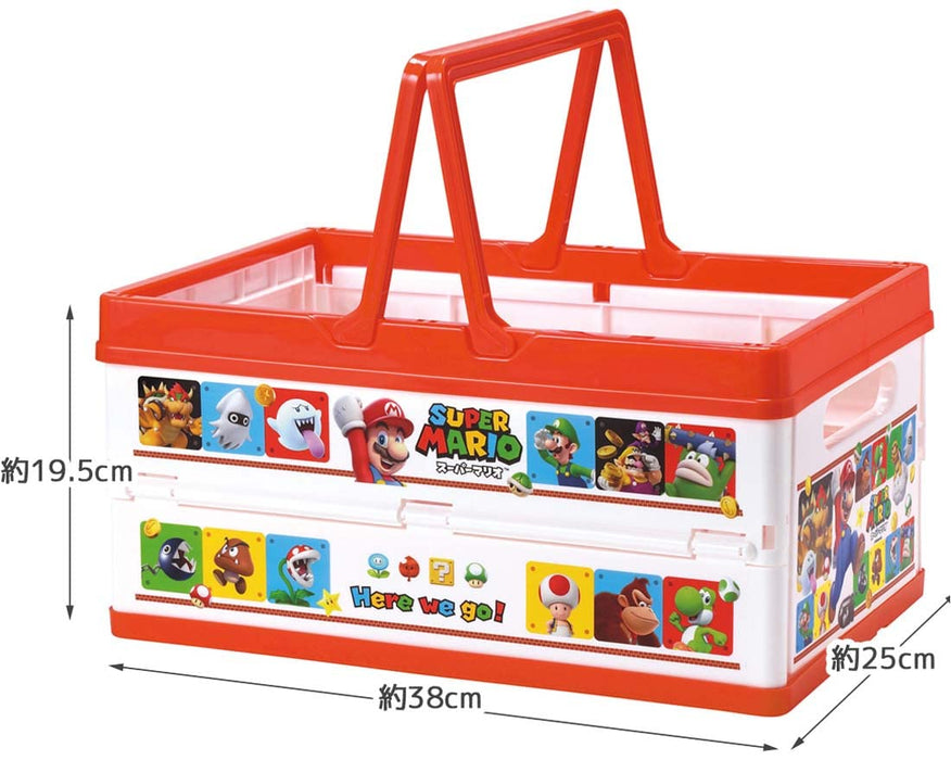 Skater Japan Folding Storage Case Basket Super Mario 38X25X19.5Cm 23 Bwot13-A