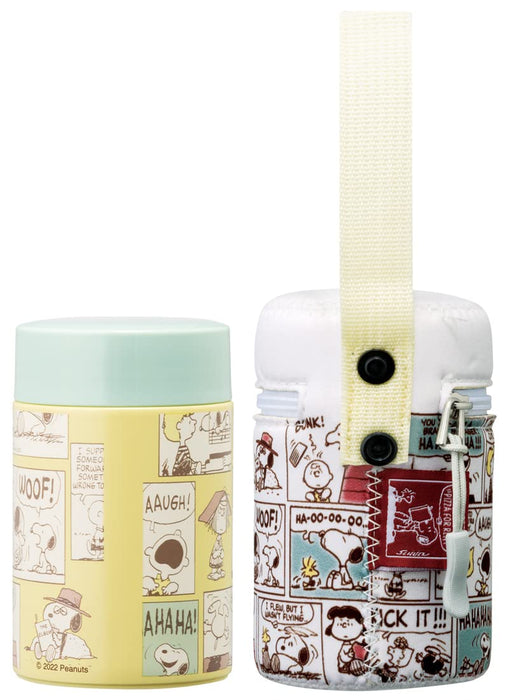 Skater Japan 180Ml Mini Insulated Soup Jar With Pouch - Snoopy Peanuts Comic